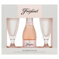 Freixenet Rosé Prosecco + Flute Glasses Gift Set, 20cl